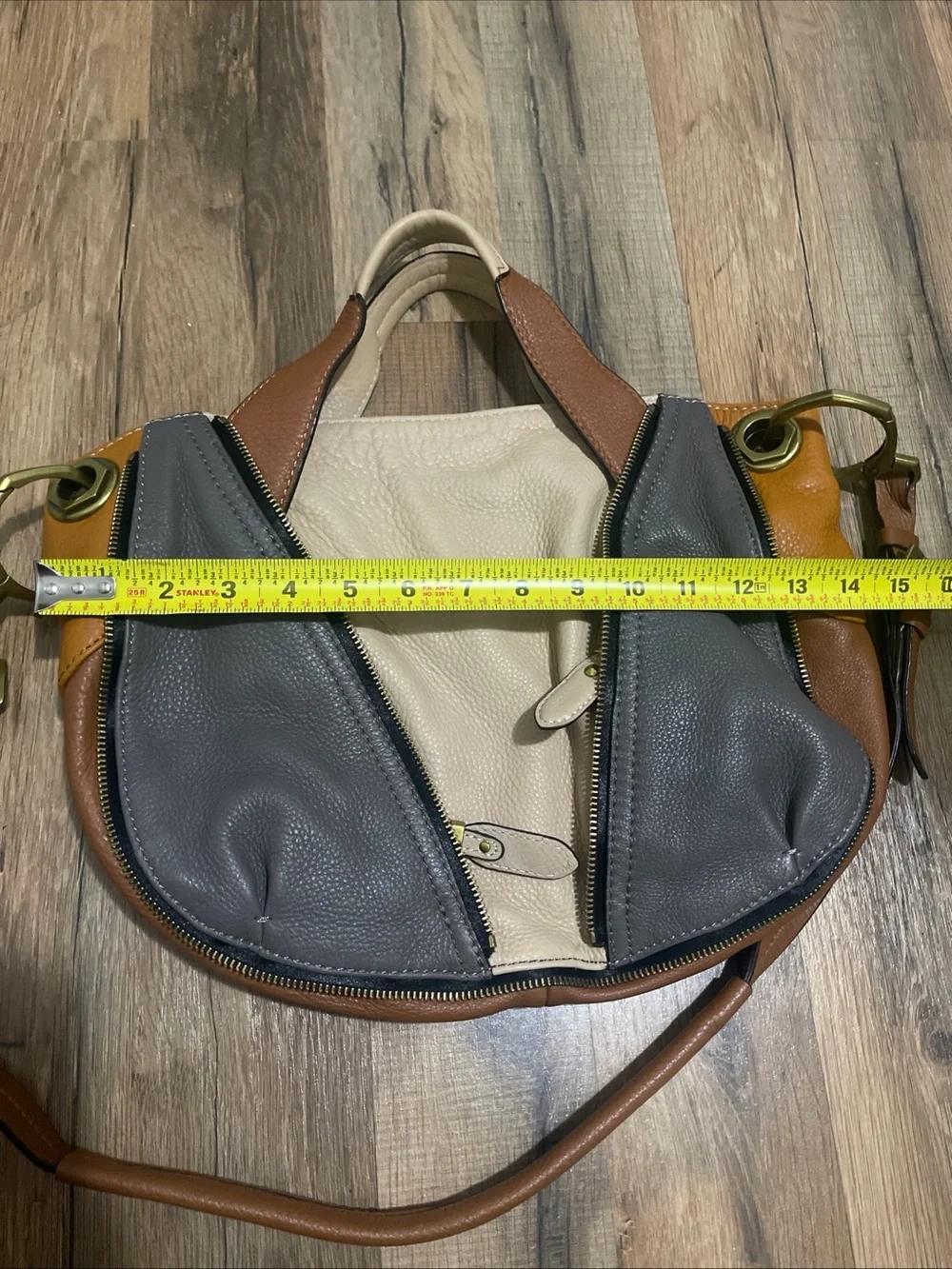 OrYANY Lian Slouchy Color Block Pebble Leather Hobo Shoulder- Crossbody Satchel